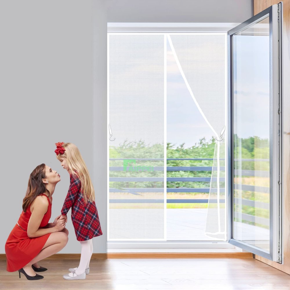 Fiberglass Magnetic Screen Door, 170 x 215 cm, White
