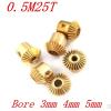 LWOMAN 2-Piece 1:1 Brass Miter Gear Set, 0.5M, 25T, 4 mm Bore view 3