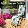 Morbuy Deck Chair Cushion for Garden Loungers, Black Flowers, 48 × 170 cm view 2
