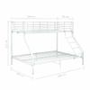 Homgoday White Metal Bunk Bed Frame, 140 x 200 cm / 90 x 200 cm view 2