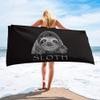 Black Sloth Hand Towel, Customizable, Quick-Drying, Large view 1