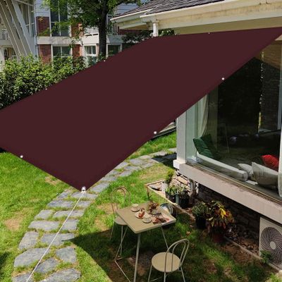 Rectangular Waterproof Sun Shade Sail 4.5 x 5.5 m, UV Protection, Burgundy