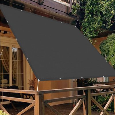 Rectangular Waterproof Sun Shade Sail 1.5 x 2 m, UV Protection, Tear-Resistant, Dark Gray
