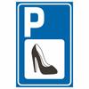 INDIGOS UG Shoe Parking Sign with Large Pictogram, 400 x 300 mm, 3 mm Aluminum Composite view 1