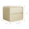 Green Nightstand with 2 Drawers, Microfiber Leather, 19 in. H view 2