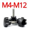 WILLWA M4 M5 M6 M8 M10 M12 304 Stainless Steel Hand Knob Bolts, Plastic Threaded Clamp Thumb Grip Machine Screws (Color: 8 mm, 5 pcs; Size: M6, Head: 25 mm) view 4