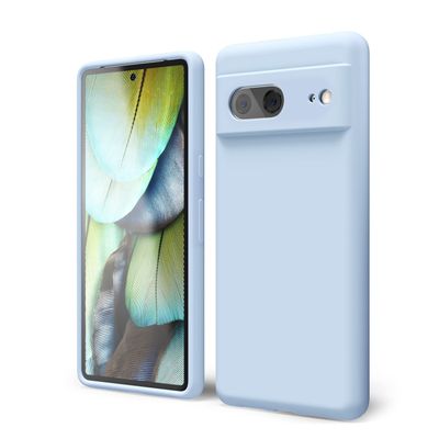 Oakxco Silicone Case for Google Pixel 7a with Camera Protection, Slim Matte, Light Blue
