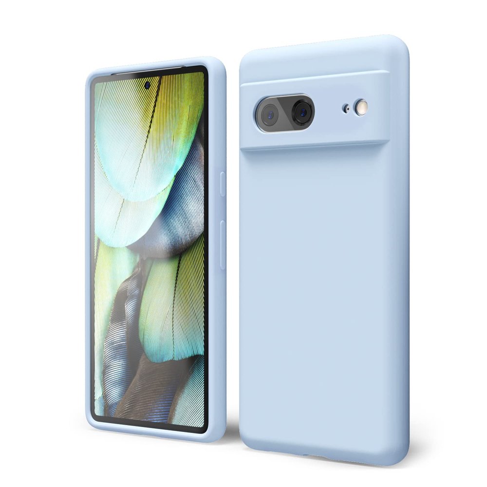 Oakxco Silicone Case for Google Pixel 7a with Camera Protection, Slim Matte, Light Blue