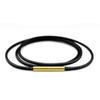 NARENDRA 1 mm 1.5 mm 2 mm 3 mm Leather Necklace Cord, Waxed Cord with Gold-Tone Stainless Steel Clasp for Men and Women, DIY Necklace Making – Black, 3 mm, 40 cm view 1
