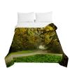 Odot Quilted Bedspread, Forest Landscape Leaf Print, All-Season, 180 x 220 cm view 1