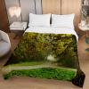 Odot Quilted Bedspread, Forest Landscape Leaf Print, All-Season, 180 x 220 cm view 3