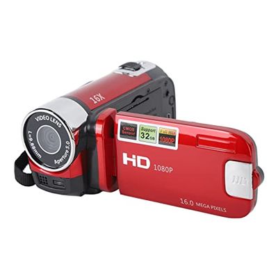 Digital Camera with Rotating 2.7-Inch TFT Screen, 1080p Video, 16 MP, 16x Digital Zoom, Red