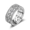 YAHOYA Fashion Jewelry Princess-Cut 4.7 CT White Zircon Silver-Color Engagement Ring view 1