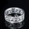YAHOYA Fashion Jewelry Princess-Cut 4.7 CT White Zircon Silver-Color Engagement Ring view 3
