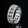 YAHOYA Fashion Jewelry Princess-Cut 4.7 CT White Zircon Silver-Color Engagement Ring view 4