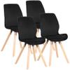 CLP Luna Dining Chair Set of 4, Upholstered, Black Velvet view 1