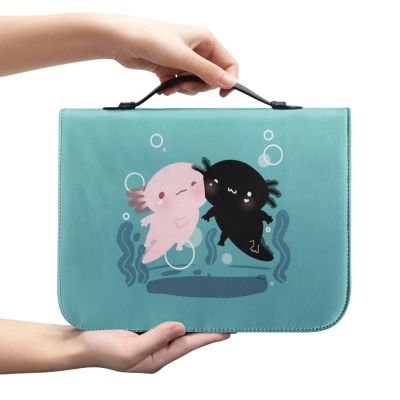 HUIACONG Cute Axolotl Bible Cover for Women and Girls, Aqua, 2XL