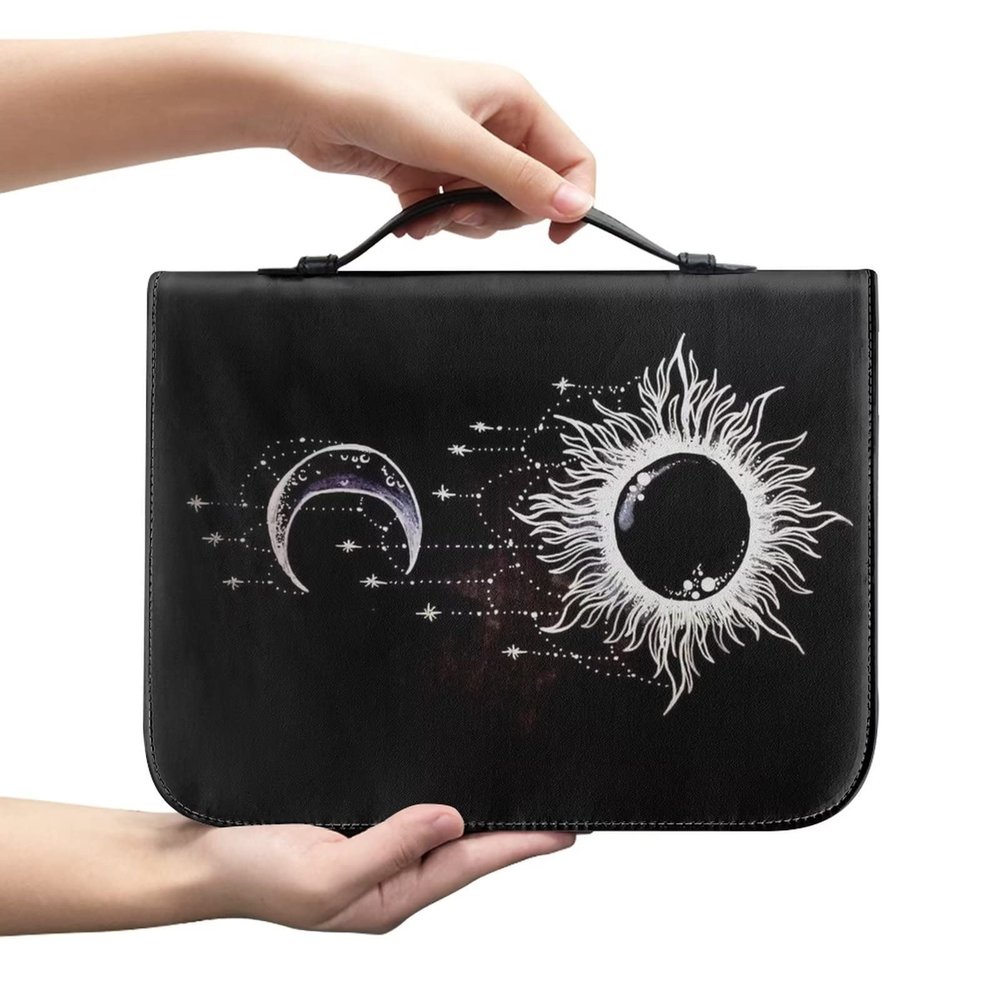 HUIACONG Creative Sun and Moon Bible Cover with Handle, XL