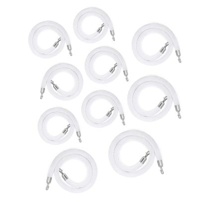 White Crowd Control Rope for Queues and Events, 100–300 cm (Color: 10 Pcs)