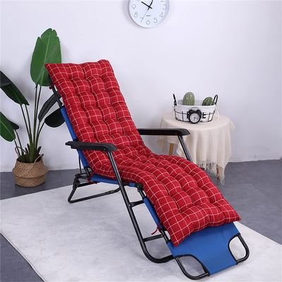 Morbuy Deck Chair Cushion for Garden Loungers, 53 x 170 cm, Red Plaid