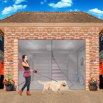 Magnetic Insect Screen Door, 245 x 180 cm, Magnetic Curtain for Balcony, Living Room and Patio Doors, Easy Adhesive Installation Without Drilling, Gray
