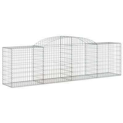 vidaXL Gabion Baskets with High Arch, 3 pcs., Galvanized Iron