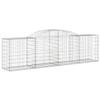 vidaXL Gabion Baskets with High Arch, 3 pcs., Galvanized Iron view 1