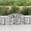 vidaXL Gabion Baskets with High Arch, 3 pcs., Galvanized Iron view 2
