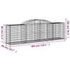 vidaXL Gabion Baskets with High Arch, 3 pcs., Galvanized Iron view 3