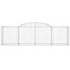 vidaXL Gabion Baskets with High Arch, 3 pcs., Galvanized Iron view 4