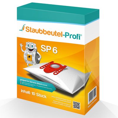 10 SP6 Vacuum Cleaner Bags Suitable for Siemens VS 90A0000–VS 99A9999