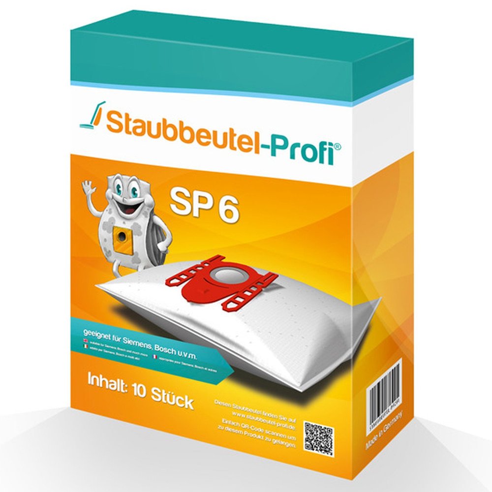 10 SP6 Vacuum Cleaner Bags Suitable for Siemens VS 90A0000–VS 99A9999