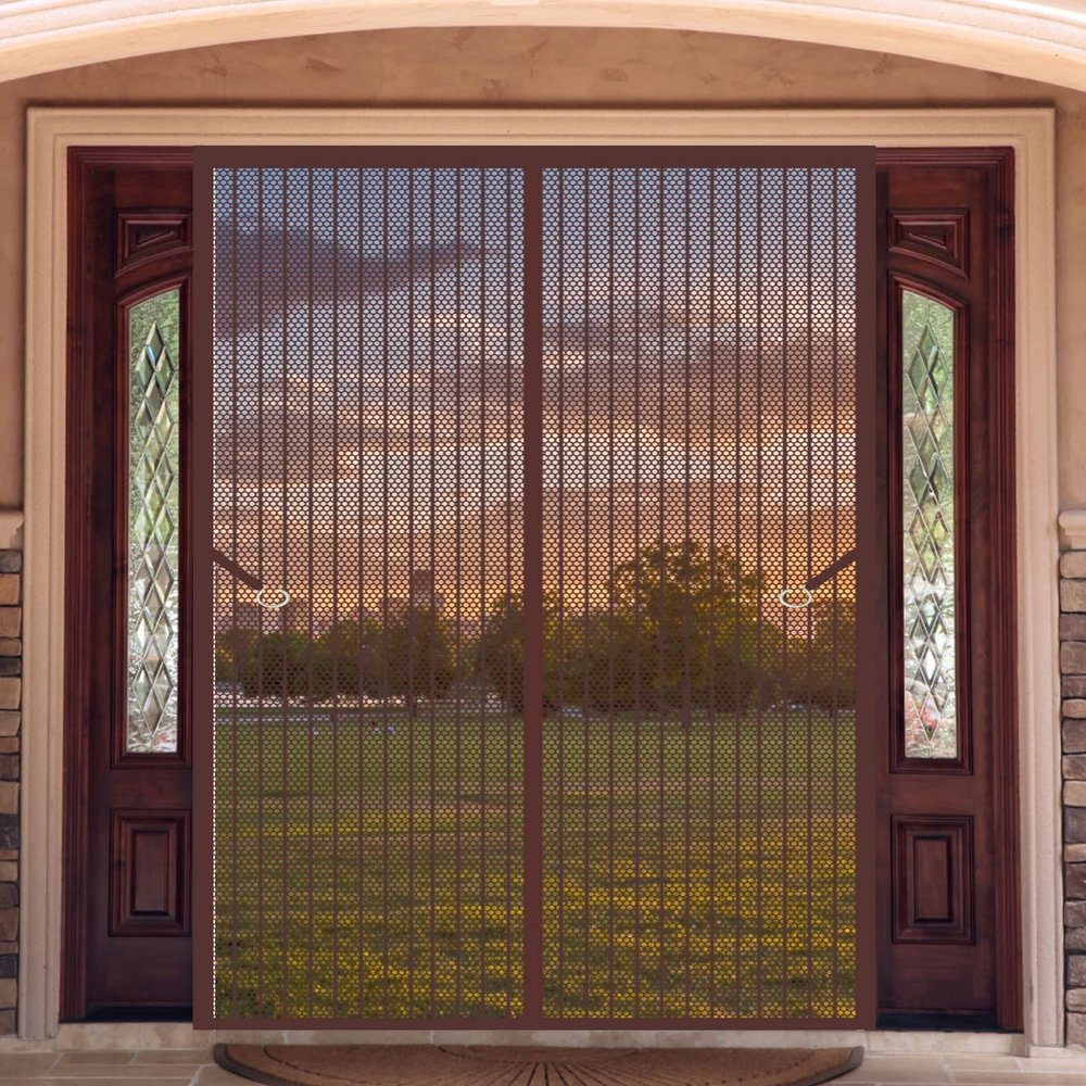 Insect Screen for Windows 285 x 250 cm, Magnetic Curtain, Brown