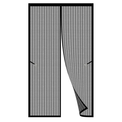Magnetic Insect Screen Door Curtain 250 x 290 cm, No-Drill, Automatic Closure, Black
