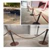 Orange Rope Barrier with Gold Wall Hooks, 60 cm/2 ft view 2