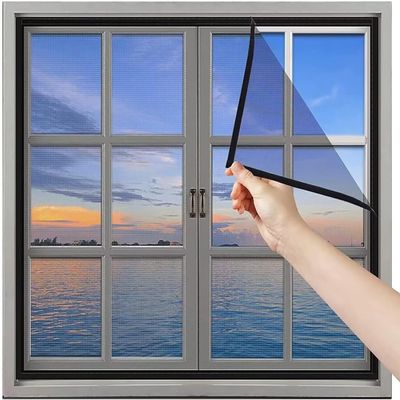 Window Insect Screen 130 x 180 cm with Strong Hook-and-Loop Tape, No Drilling