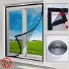 Window Insect Screen 130 x 180 cm with Strong Hook-and-Loop Tape, No Drilling view 2