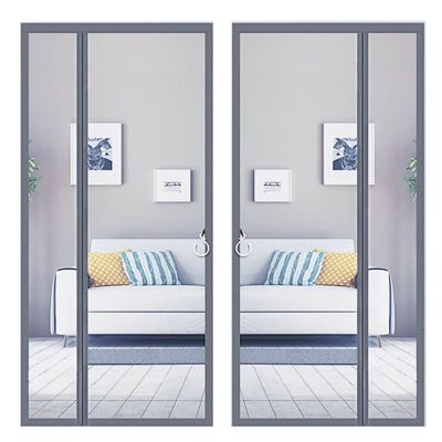 Magnetic Screen Door Curtain for Balcony Doors, 235 x 200 cm, Gray