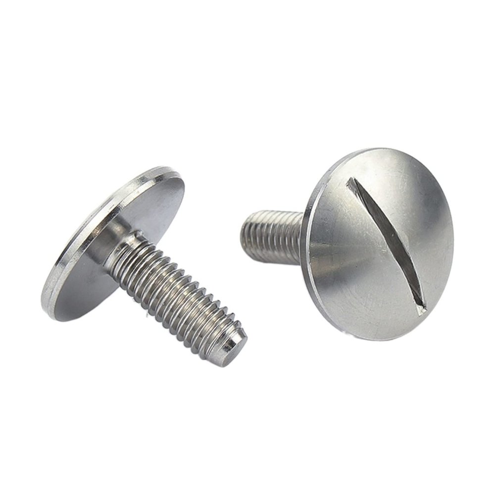 BELLAY M2–M6 Stainless Steel Slotted Flat Round-Head Screws, GB947 (M6, 6 mm, 2 pcs)