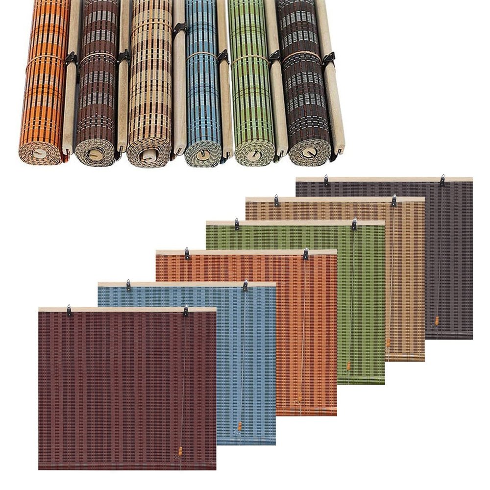 DUYULIANG Bamboo Roman Shade, Natural Woven Wood Blind for Sunlight and Privacy