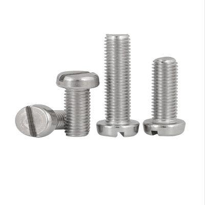 50-Piece M2 × 12 mm A2-70 Stainless Steel GB65 Slotted Round-Head Screws