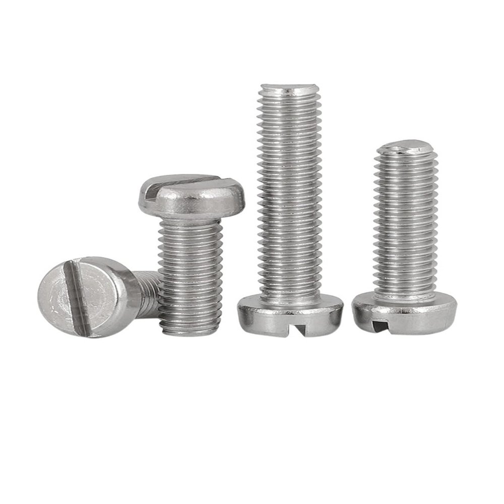 50-Piece M2 × 12 mm A2-70 Stainless Steel GB65 Slotted Round-Head Screws