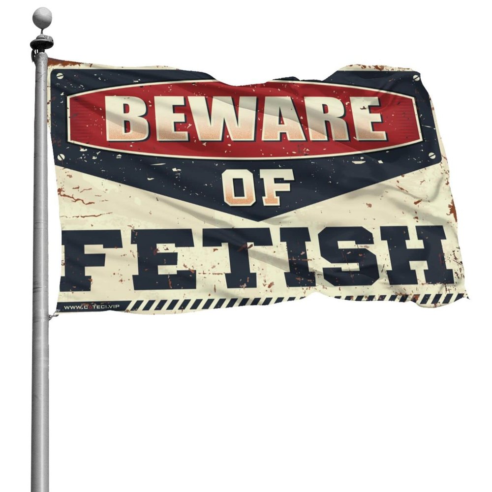 Gym Flag, Beware of Fetish Flag, Spring Flag, Garden Flag, Outdoor, Bar, Decoration (Size: 120 x 180 cm)