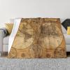 Vintage Old World Map Ultra-Soft Microfleece Blanket, 60 x 50 in, for Bed, Sofa, Couch, Travel and Camping view 1