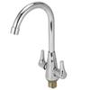 HOHXFYP 2-Handle Kitchen Sink Faucet, G1/2 Copper Tap, 360-Degree Swivel Mixer Faucet, Double-Outlet view 1