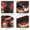 Embroidered Sugar Skull Rose Print Canvas Pencil Case, Coin Purse, Cosmetic Makeup Bag for Students, Multi #03, 20 x 6.3 cm / 7.9 x 2.5 in view 2