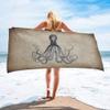 Brown Extra-Large Bath Towel, Vintage Octopus Design, Soft, Absorbent, Quick-Drying view 2