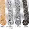 1 Yard 12 mm Glitter Rhinestone Chain Trim, Gold Resin Crystal Embellishment, DIY Belt for Wedding Dresses and Crafts, Blue and Pearl, 5 mm view 4