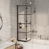 VACARX Tempered Glass Shower Screen 80 x 140 cm, Black view 1