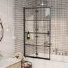 VACARX Tempered Glass Shower Screen 80 x 140 cm, Black view 3